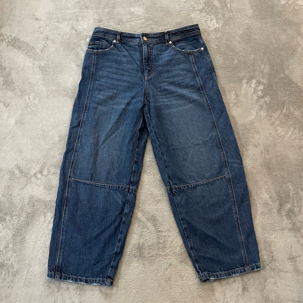 Loft The Barrel Jeans Dark Wash Size 29